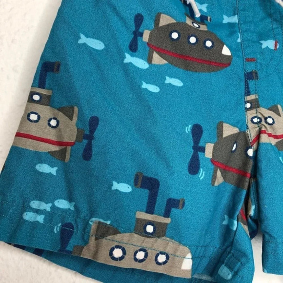 Janie and Jack swim trunks blue submarine size 0-3 months - Picture 6 of 8